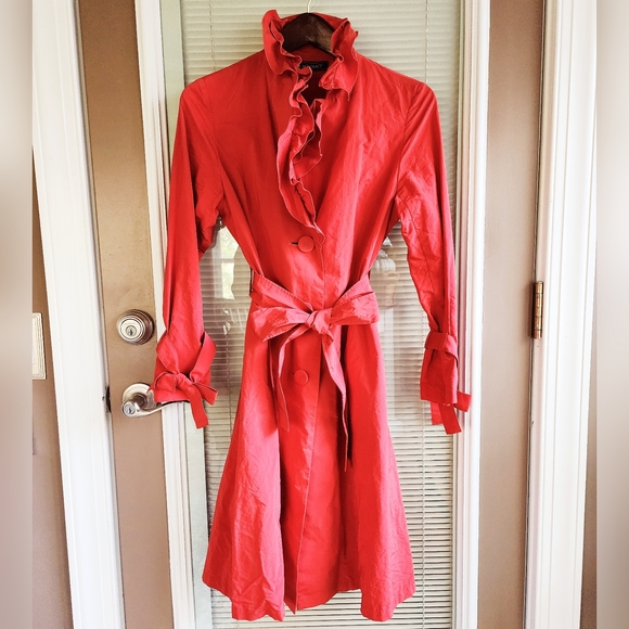 Vermilion Color Spring Coat - Picture 2 of 8